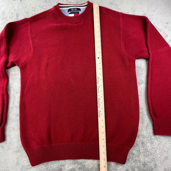 VTG Tommy Hilfiger Men's Large Red Flag Pullover Sweater Heavy Y2K Streetwear - Picture 6 of 10
